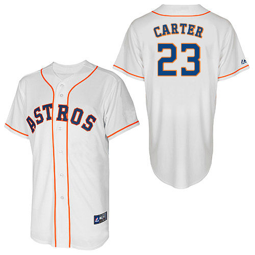 Chris Carter #23 Youth Baseball Jersey-Houston Astros Authentic Home White Cool Base MLB Jersey
